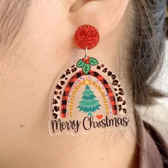 Jewelry - Merry Christmas Acrylic Earrings